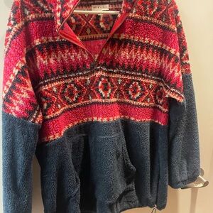 Colorful Patterned Half-Zip Pullover